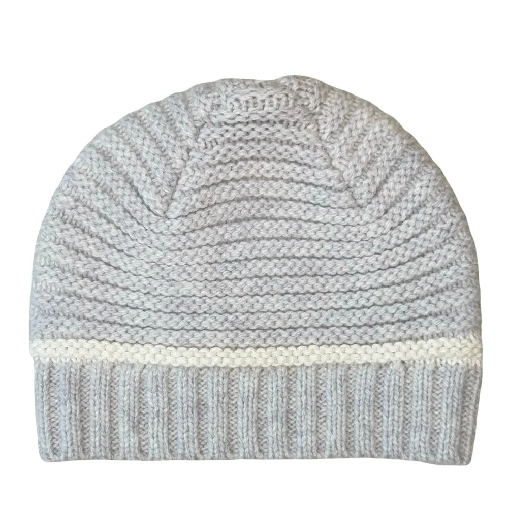 NWT BONTON Paris Heather Grey Knit Wool Baby Hat Beanie Size 3M
